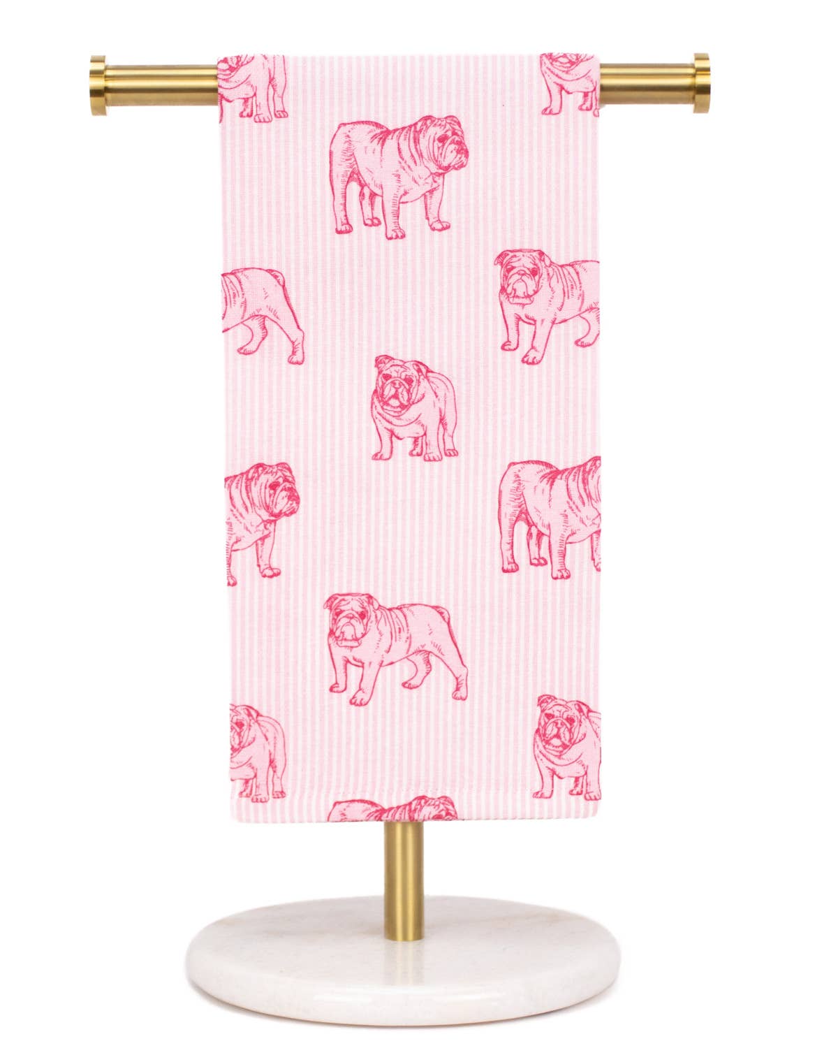 Bulldog Stare Hand Towel Pink/Light Pink 20x28