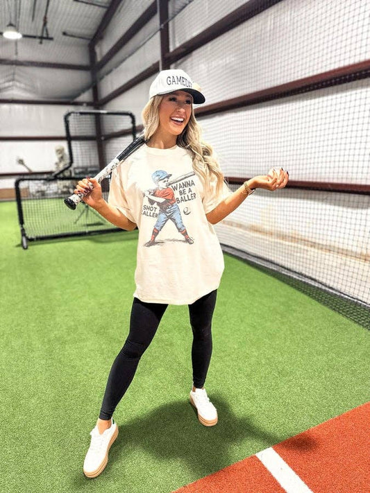 Wanna Be A Baller Ivory Graphic Tee