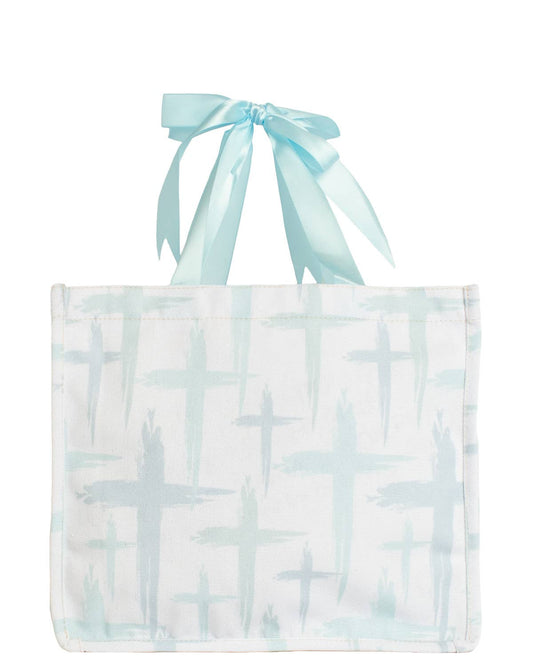Have Faith Gift Tote    White/Light Blue    12x10x5