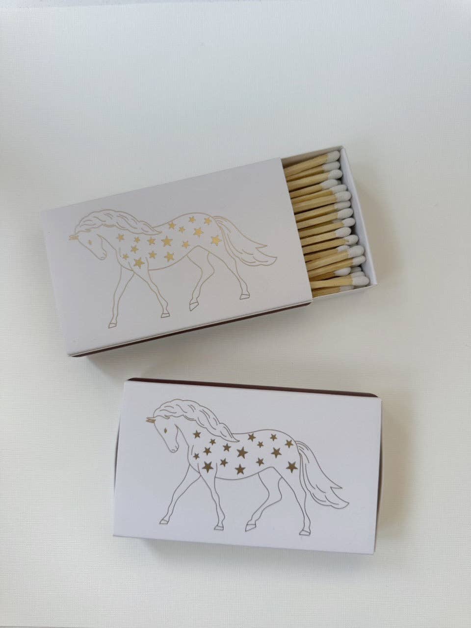White Oversized Horse & Stars Matches