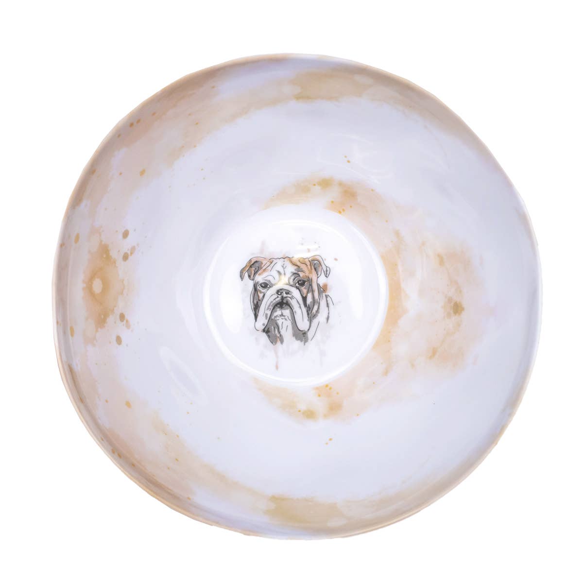 Bulldog Love Melamine Bowl   White/Multi   10"