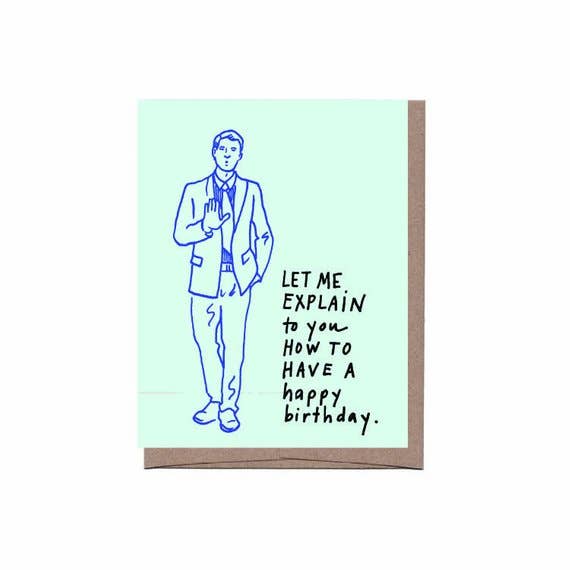 Mansplaining Birthday Greeting Card