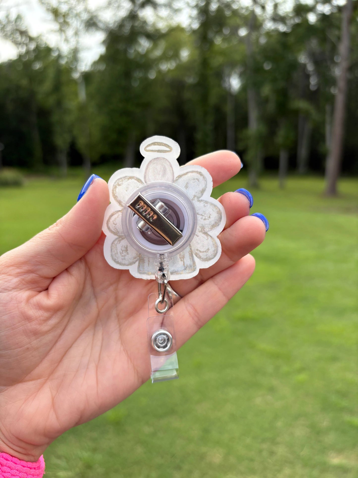 Pastel Angel Acrylic Badge Reel