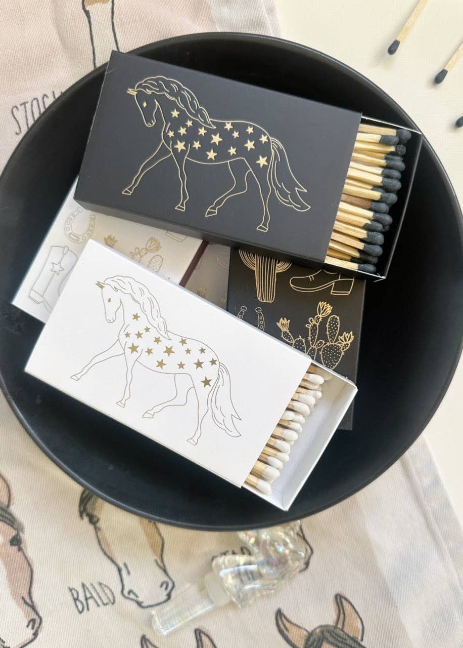 White Oversized Horse & Stars Matches