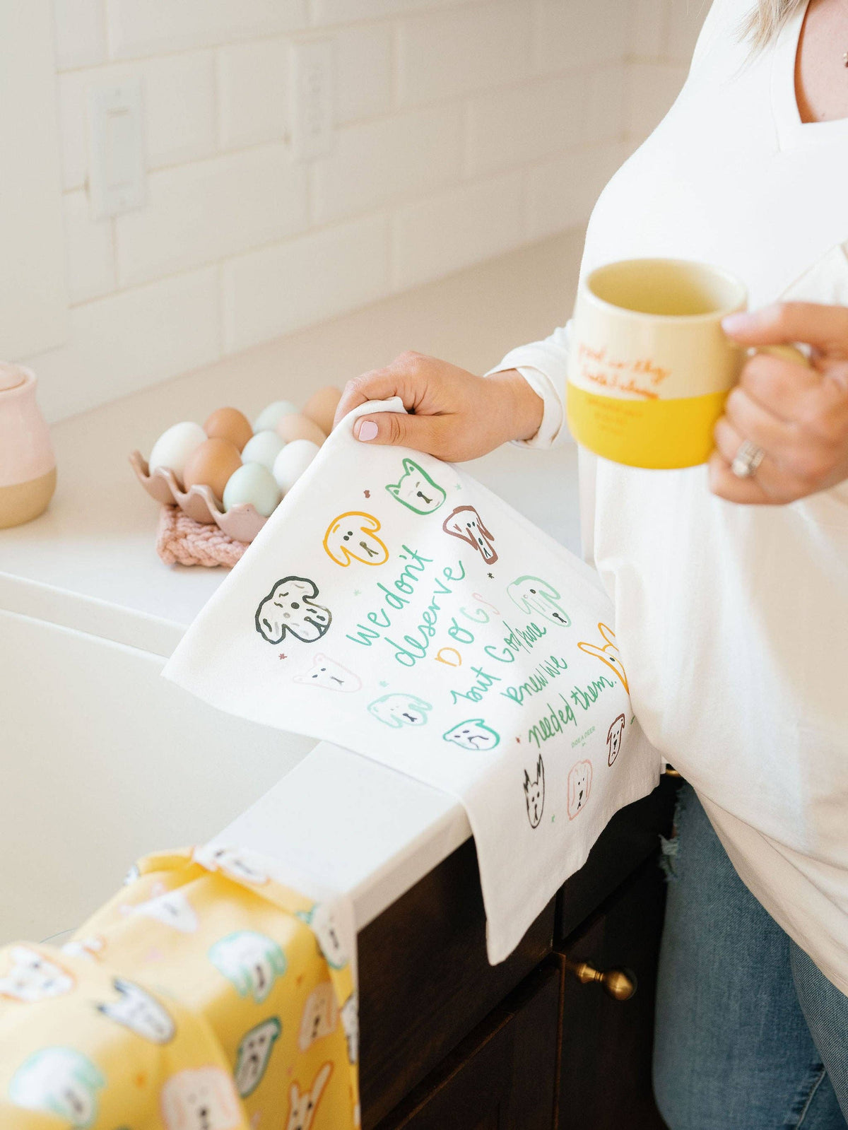 We Don't Deserve Dogs - Flour Sack Towel