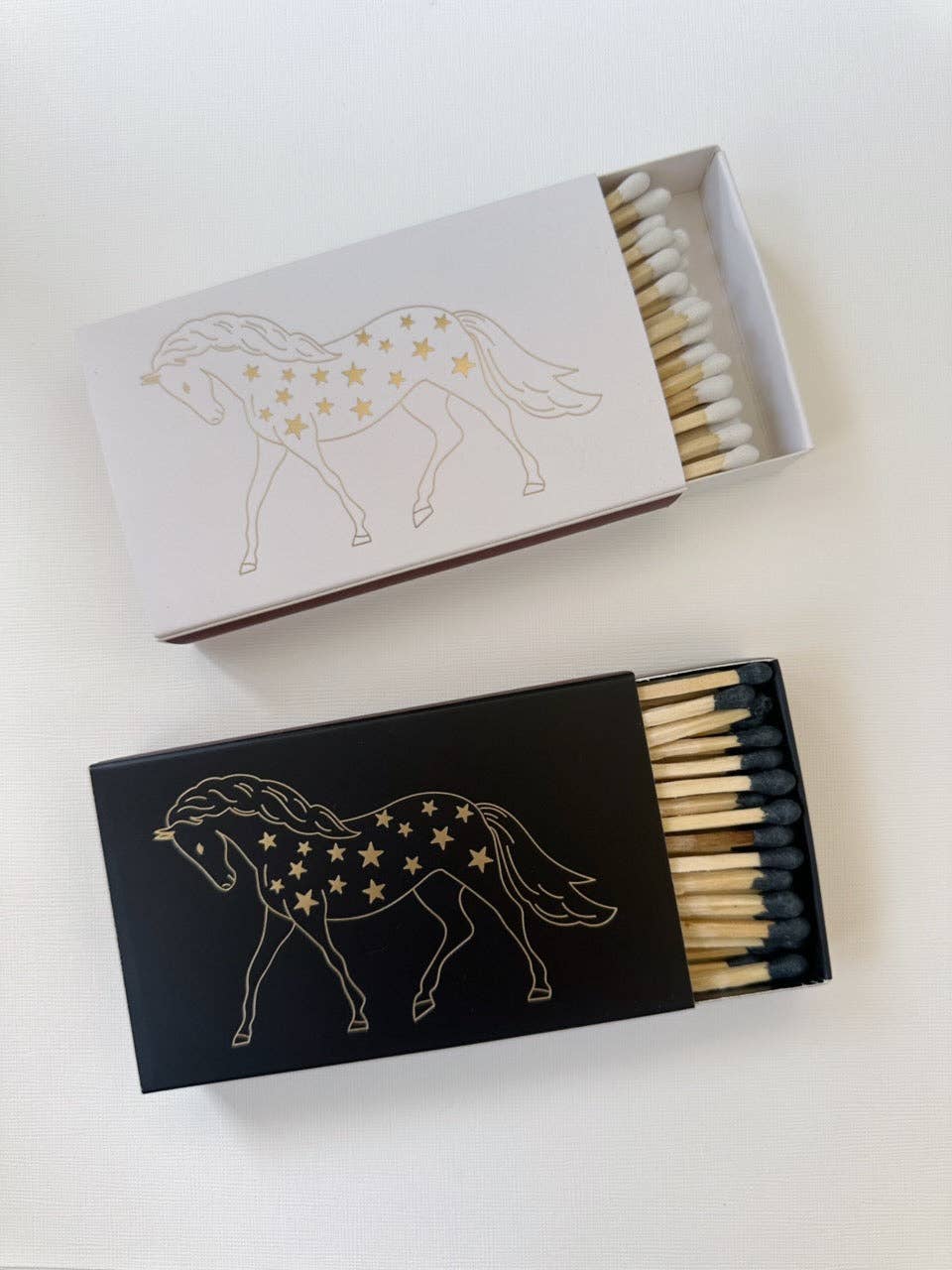White Oversized Horse & Stars Matches