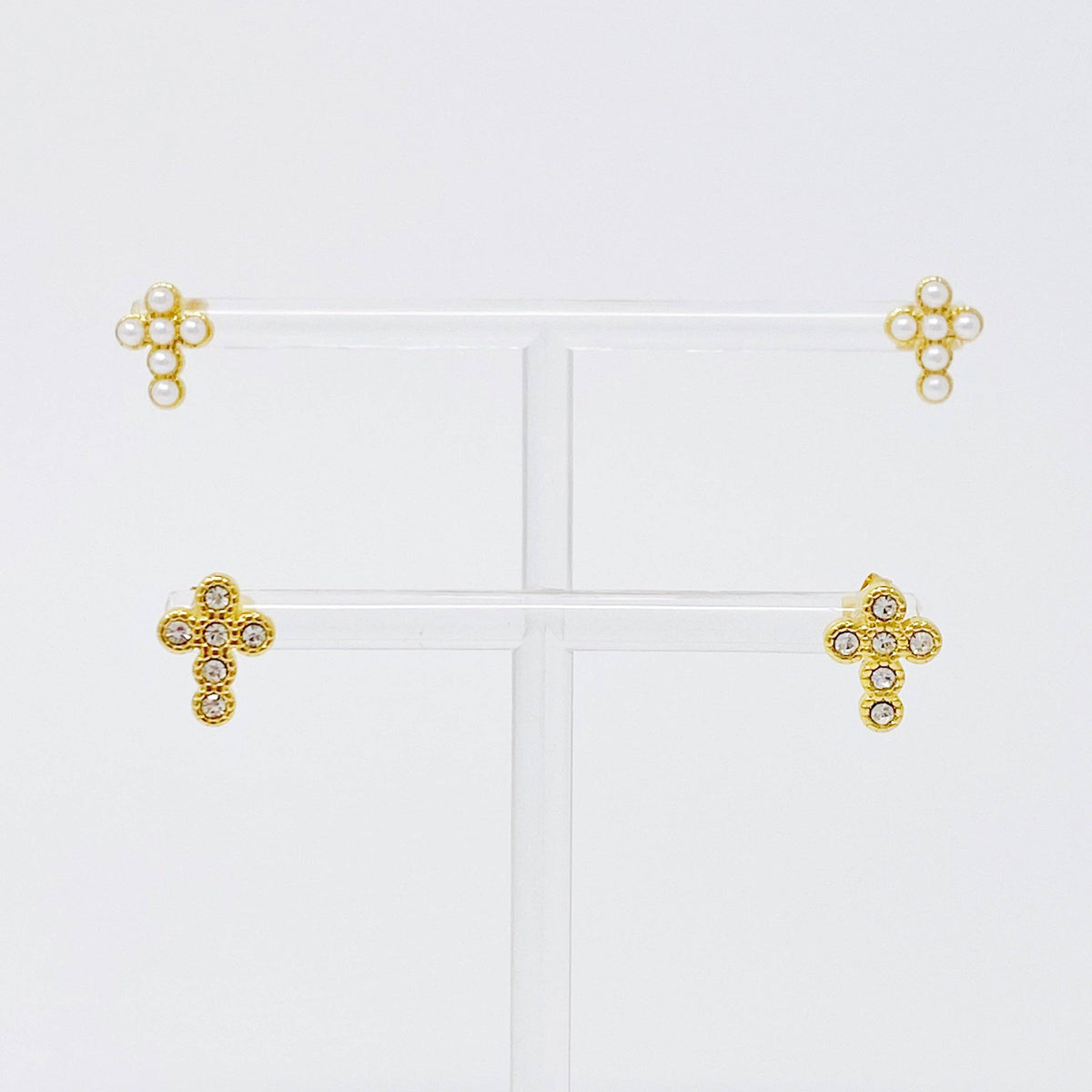 Dainty Cross Stud Earrings