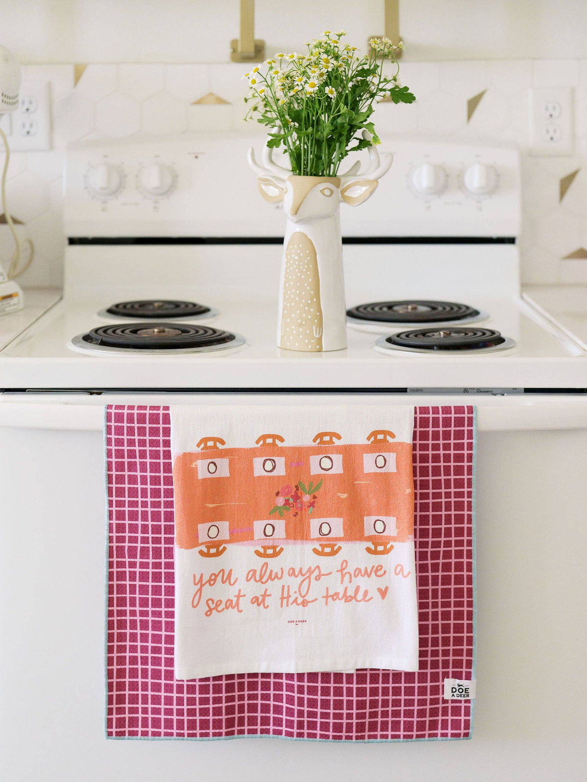 A Seat At His Table Flour Sack Towel | Fall Tea Towel