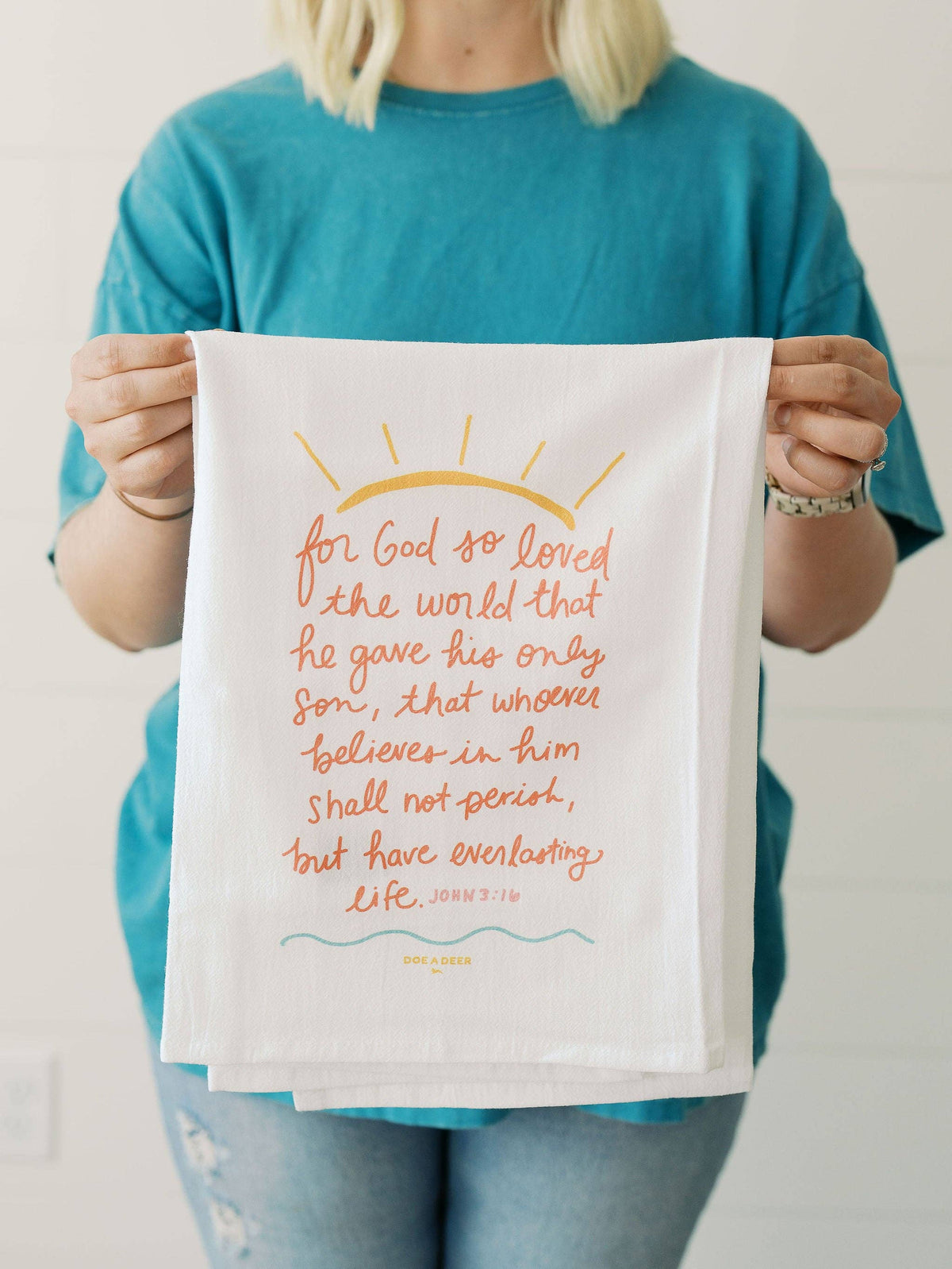 For God So Loved Flour Sack Towel