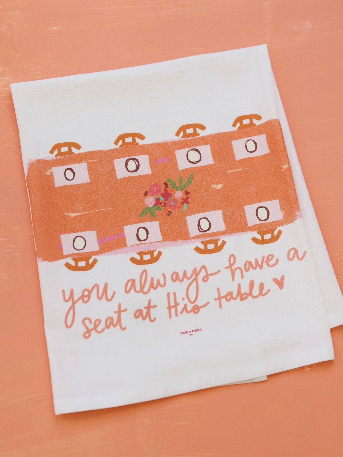 A Seat At His Table Flour Sack Towel | Fall Tea Towel