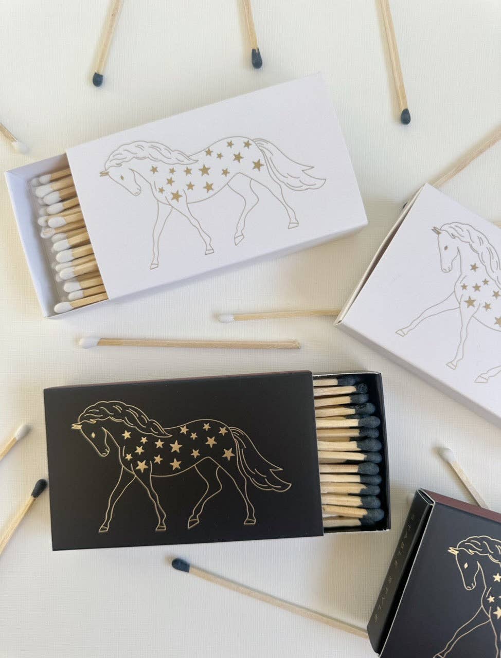 White Oversized Horse & Stars Matches